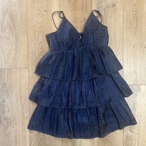 TCEC Midnight Navy Blue Ruffle Dress Size Small